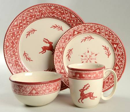 Nordic Knits Red 4 Piece Place Setting by Dansk