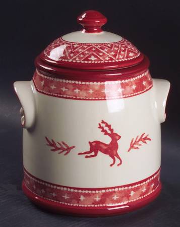 Nordic Knits Red Cookie Jar & Lid