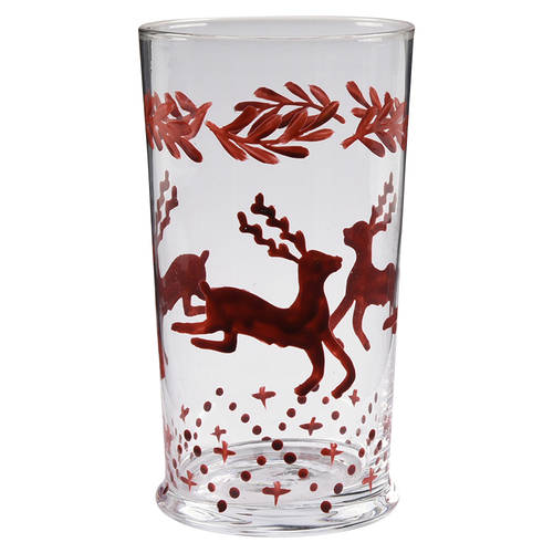 Nordic Knits Red 16 Oz Glassware Highball by Dansk