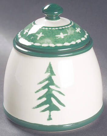 Nordic Knits Green Sugar Bowl & Lid