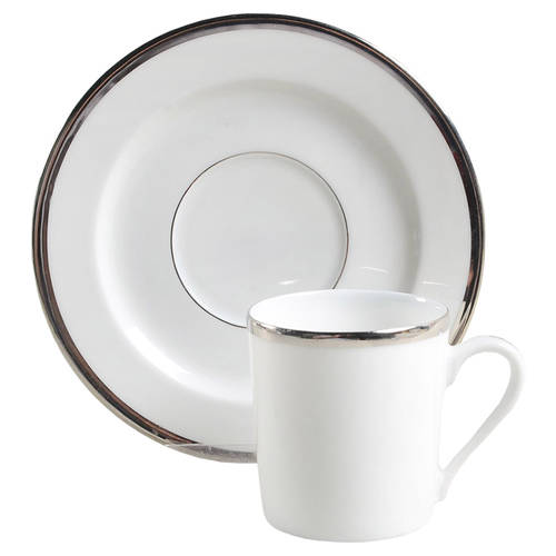 Senat Platinum Flat Demitasse Cup & Saucer Set
