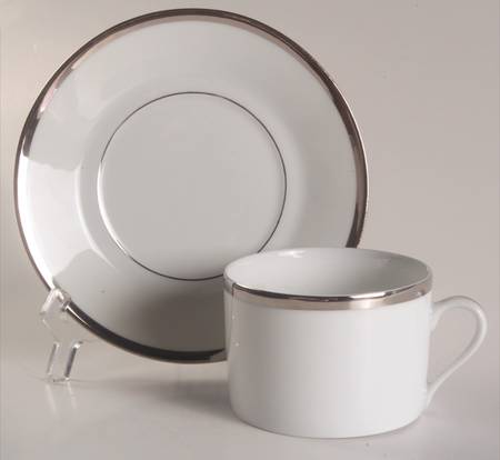 Senat Platinum Flat Cup & Saucer Set