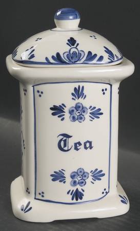 Delft Blue Tea Canister & Lid