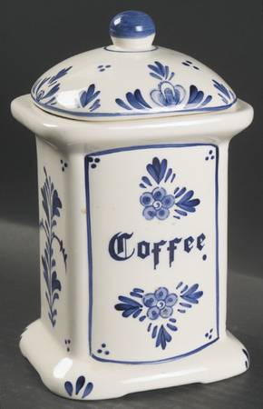 Delft Blue Coffee Canister & Lid
