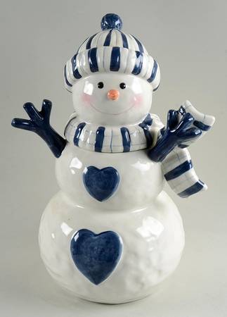 Bistro Christmas Figural Cookie Jar & Lid
