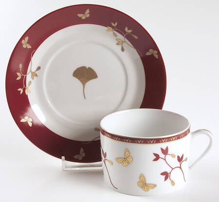 Ginkgo Flat Cup & Saucer Set