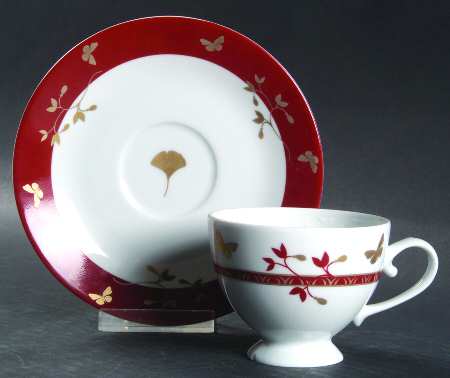Ginkgo Footed Cup & Saucer Set
