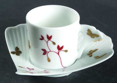 Ginkgo Mocha Cup & Saucer Set