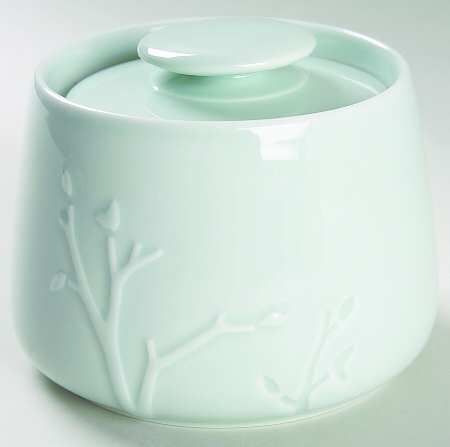 Wild Willow Celadon Sugar Bowl & Lid
