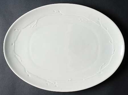 Wild Willow Celadon 15" Oval Serving Platter