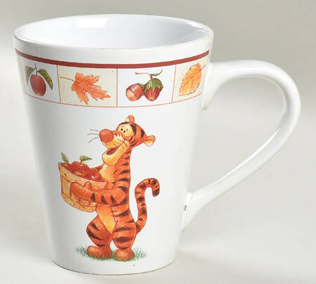 Winnie The Pooh (Red Grid Border) Mug