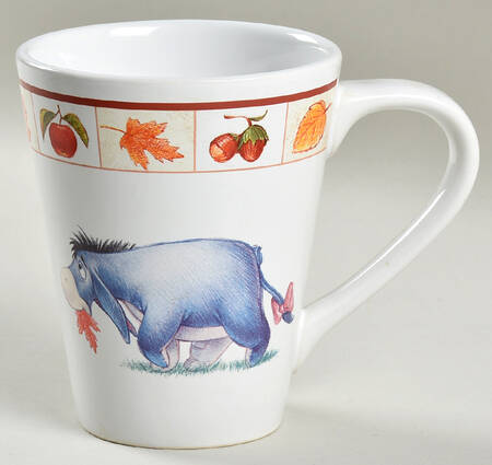 Winnie The Pooh (Red Grid Border) Mug