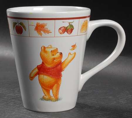 Winnie The Pooh (Red Grid Border) Mug