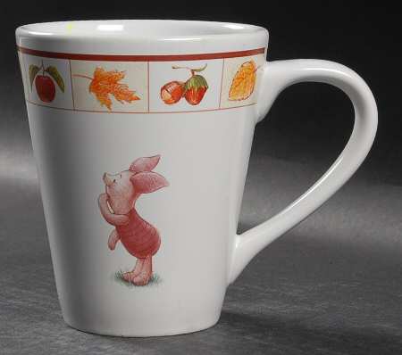 Winnie The Pooh (Red Grid Border) Mug
