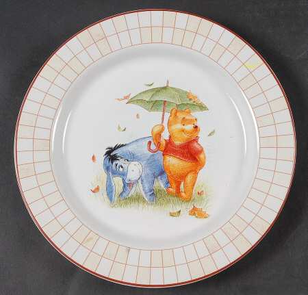 Winnie The Pooh (Red Grid Border) Salad Plate