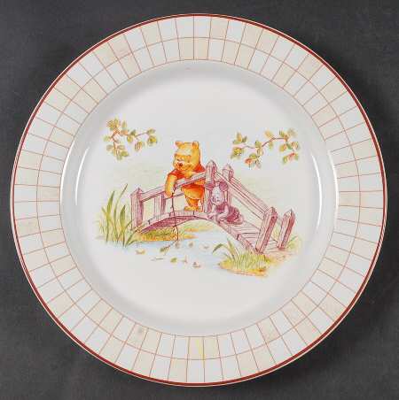 Winnie The Pooh (Red Grid Border) Salad Plate