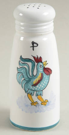 Green Rooster (Orvieto) Pepper Shaker & Metal Lid