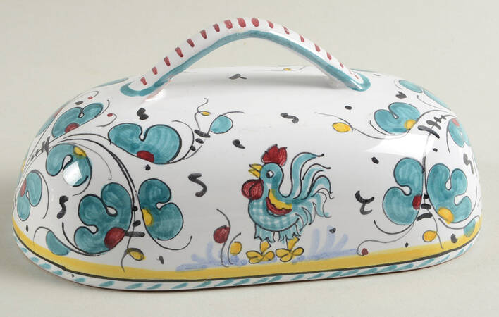 Green Rooster (Orvieto) Lid for 1/4 Lb Butter