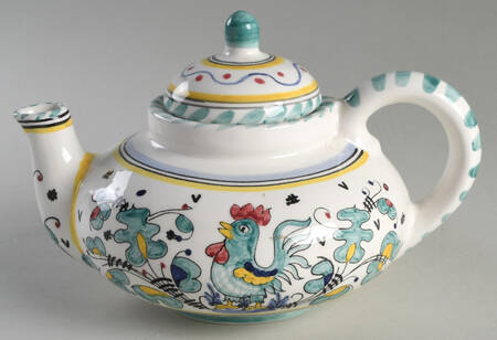 Green Rooster (Orvieto) Teapot & Lid