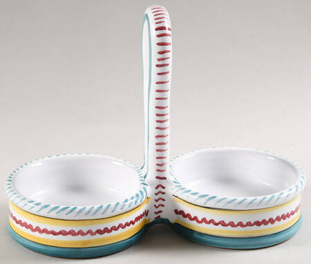 Green Rooster (Orvieto) Tray for Vinegar and Oil Tray Set