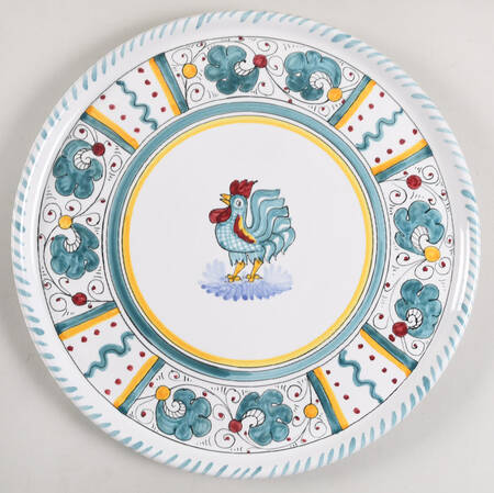 Green Rooster (Orvieto) 12" Pizza/Cake Plate
