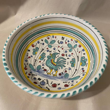 Green Rooster (Orvieto) Coupe Soup Bowl