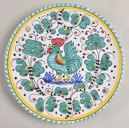 Green Rooster (Orvieto) Dinner Plate