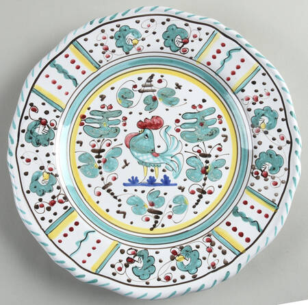 Green Rooster (Orvieto) Luncheon Plate