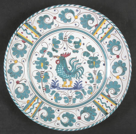 Green Rooster (Orvieto) Dinner Plate