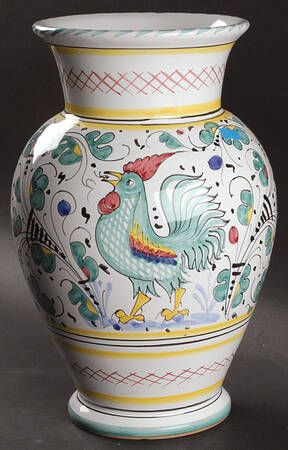 Green Rooster (Orvieto) 12" Vase