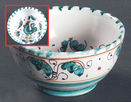 Green Rooster (Orvieto) Open Sugar Bowl