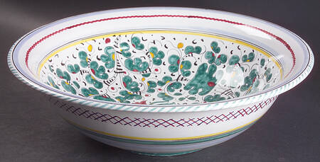 Green Rooster (Orvieto) 14" Pasta Serving Bowl