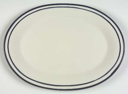 Circa Blue 16" Oval Serving Platter