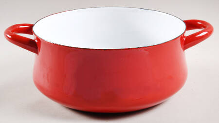 Bistro Enamel Red 3 Quart Covered Metal Saucepan, No Lid