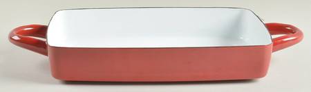 Bistro Enamel Red 10" Metal Rectangular Baker