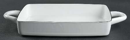 Bistro Enamel White 10" Metal Rectangular Baker