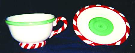 Peppermint Jumbo Cup & Saucer Set