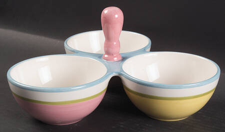 Sorbet 3-Part Relish with Center Ceramic Handle