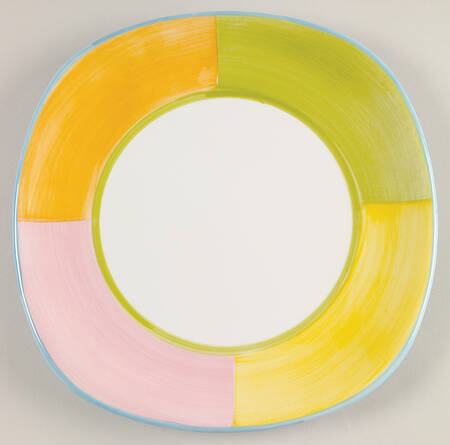 Sorbet Rainbow Sundae Square Salad Plate