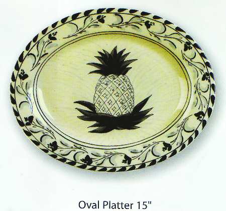 Pineapple 15" Oval Serving Platter