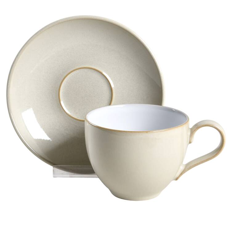 Linen Flat Cup & Saucer Set by Denby-Langley