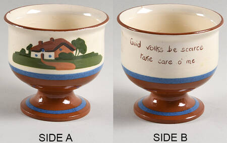 Torquay Devon Motto Ware Footed Dessert Bowl