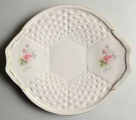 Irish Rose Handled Cake Plate