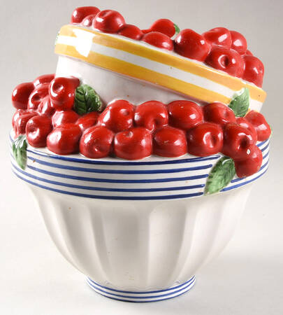 Life Is Just a Bowl of Cherries Figural Cookie Jar No Lid