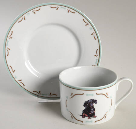 Dachshund Flat Cup & Saucer Set