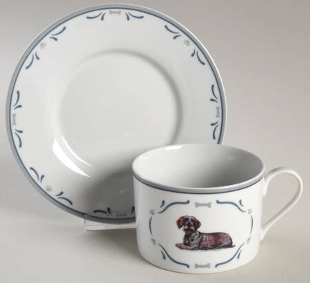 Dachshund Flat Cup & Saucer Set