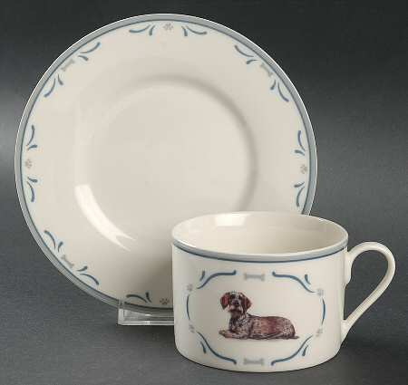 Dachshund Flat Cup & Saucer Set by Danbury Mint