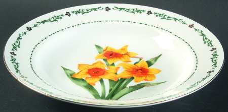 Flowers of the Month Rim Soup Bowl