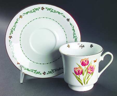 Flowers of the Month Footed Cup & Saucer Set