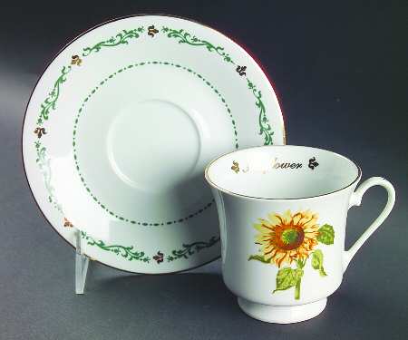 Flowers of the Month Footed Cup & Saucer Set